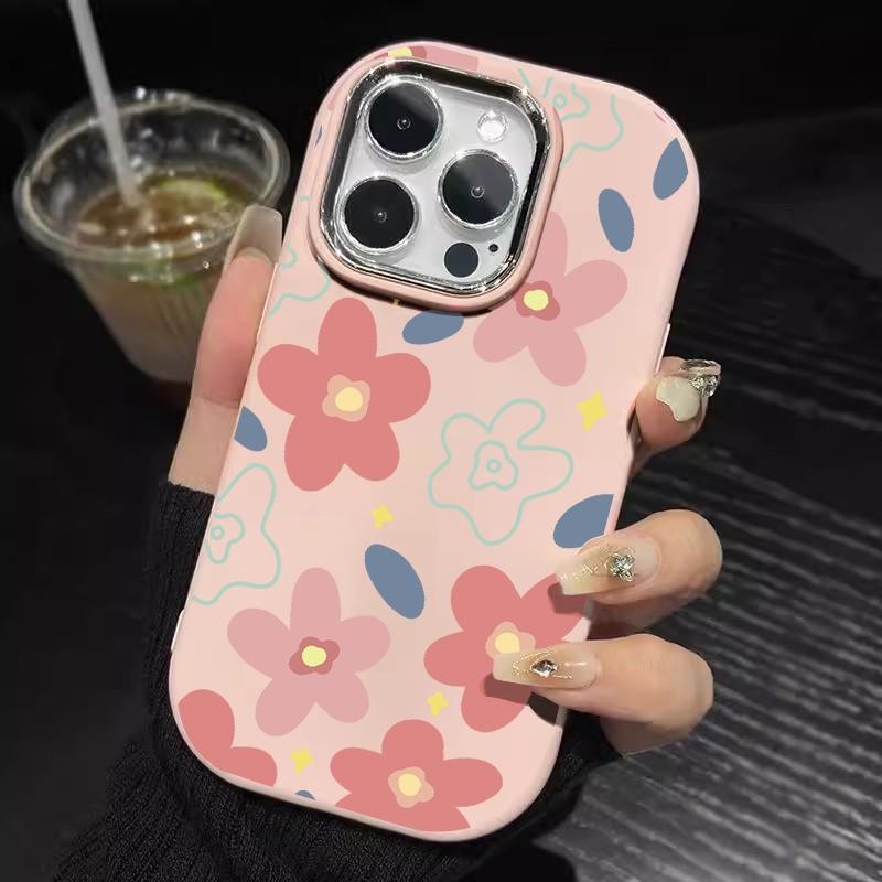 Case Hp For Samsung 11 11 Pro 11 Pro Max 12 12 Pro 12 Pro Max Girls Colorful Indah Flower TPU Casing