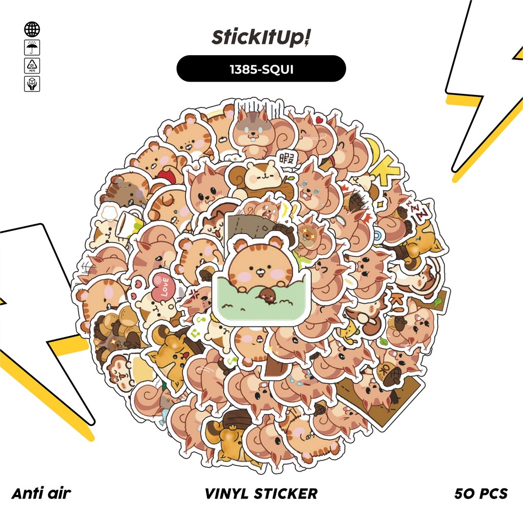 

COD 50 Pcs Stiker Squirrel Tupai Series 01 Lucu Anti Air Untuk Dekorasi Notebook Sepeda Skateboard Handphone DIY