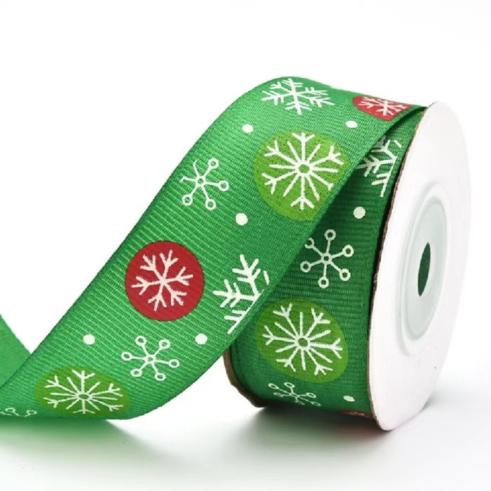 

1 ROLL Pita Natal 2,5cm - Ribbon Premium Christmas PS111 - Snowround Hijau