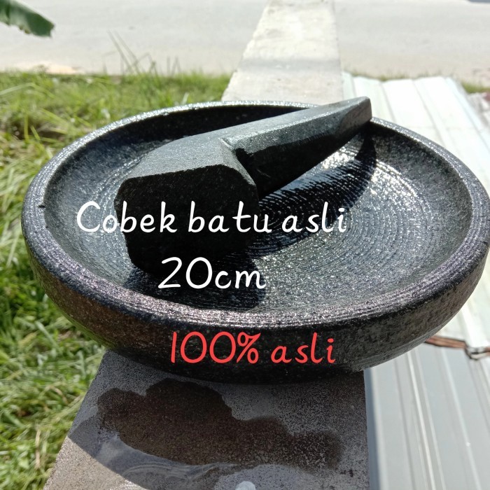 COBEK BATU 20cm - BATU GUNUNG ASLI - 20CM FREE ULEK