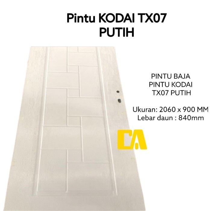 PINTU BAJA + KUSEN + KUNCI PINTU KODAI TX07 PUTIH