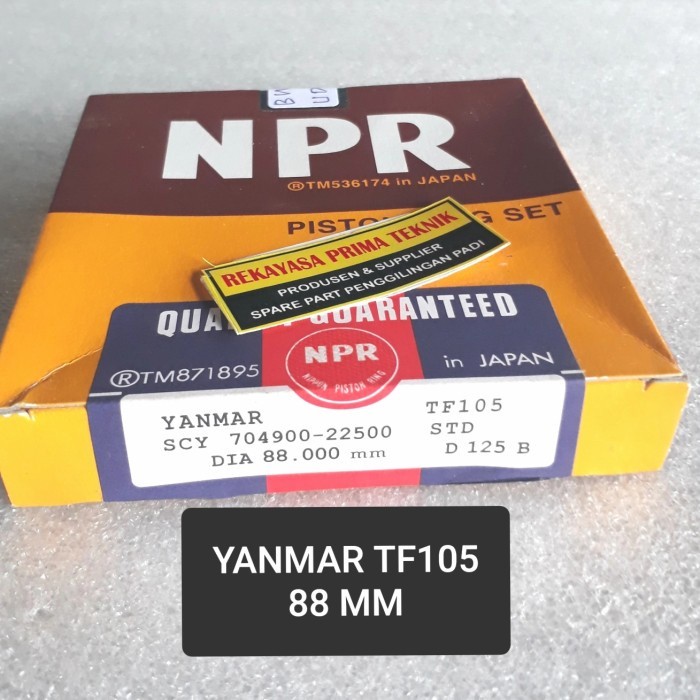TF105 88 MM RING PISTON DISEL YANMAR TF 105 10.5 PK HP TRAKTOR Bisa Langsung Diorder