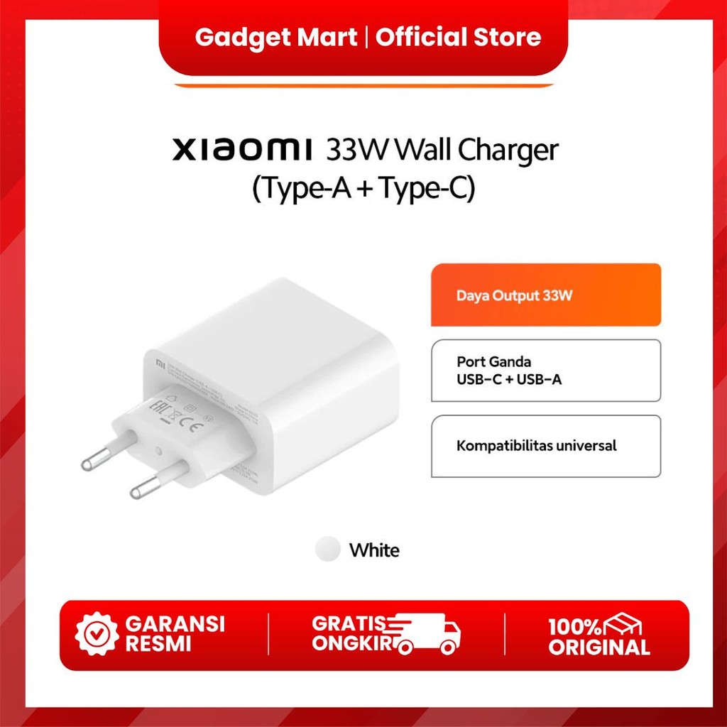 Xiaomi 33W Wall Charger (Type-A + Type-C)