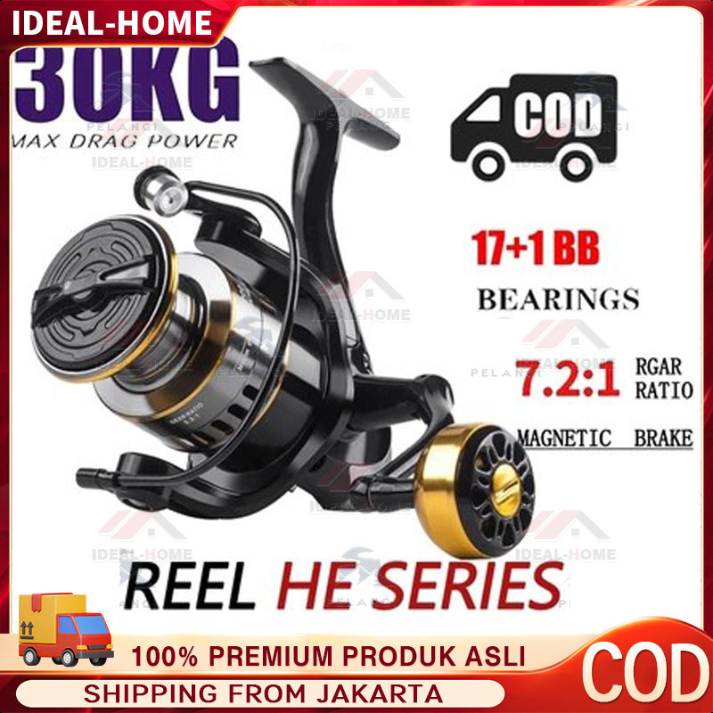 Reel Pancing HE1000 - 7000 10 Kg / Reel Pancing Murah Kuat Power /Gulungan Pancing Ikan Logam Metal 