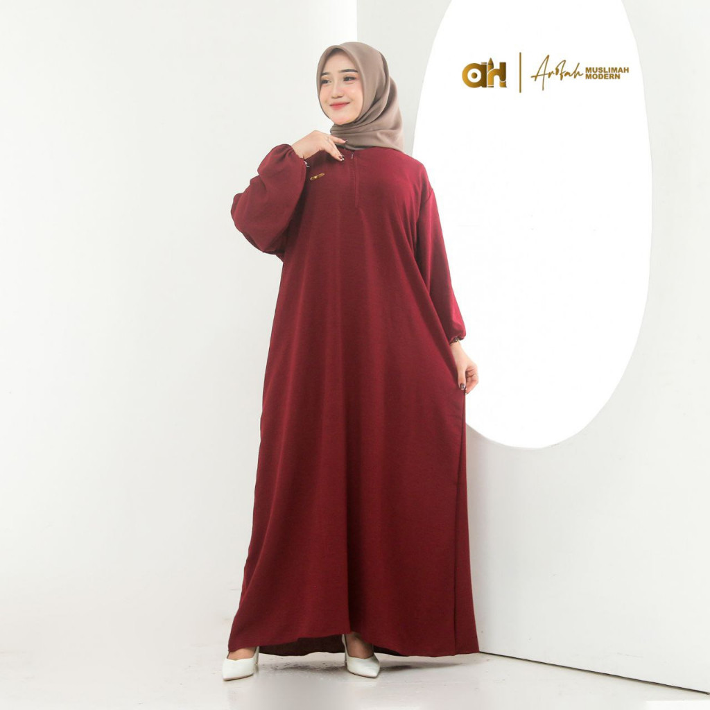 ht63ed GAMIS SEMI ABAYA JUMBO LD 130 / GAMIS BALON CRINKLE / LENGAN BALON / ABAYA TURKI / GAMIS DAIL