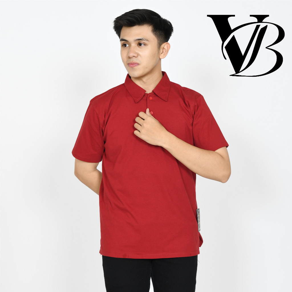 VBS - Kaos Polo Shirt Pria Cotton Combed Knitto 24S Distro Polos Baju T-Shirt Wanita Jumbo
