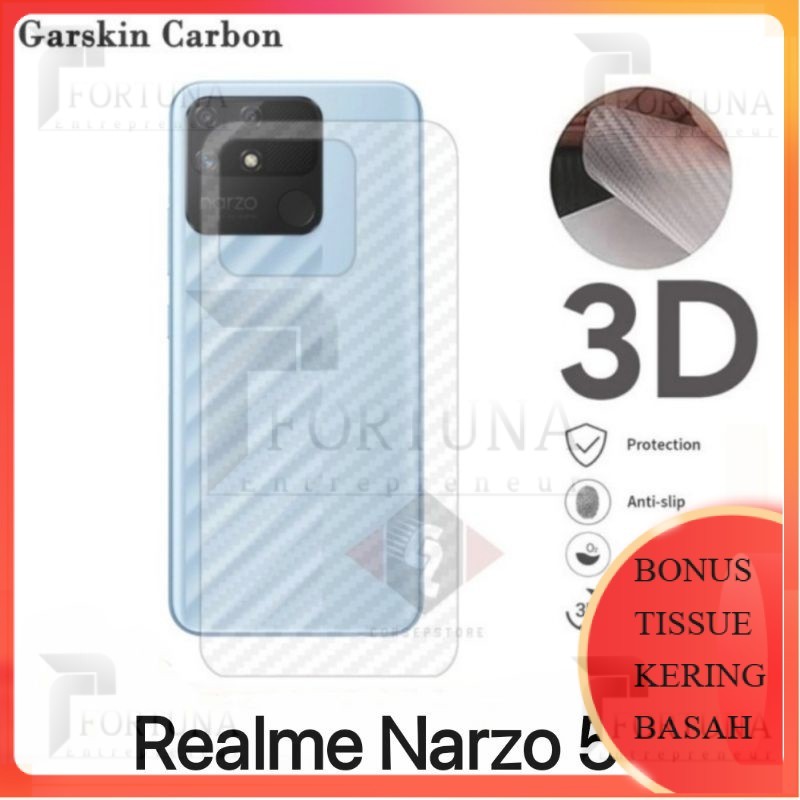 [ FORTUNA ] GARSKIN SKIN KARBON REALME NARZO 50A / REALME NARZO 50i