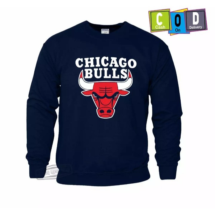 Sweater Crewneck Pria Wanita / Sweatshirt Chicago BUlls White Red Quality Premium