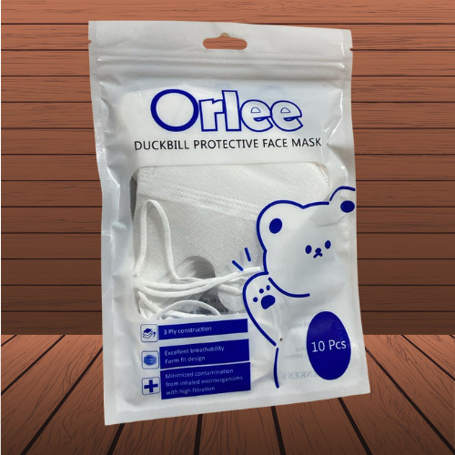 RB22 1PACK (10 PCS) Masker HIJAB Orlee Duckbill Headloop Original Emboss Garis Asli Kemenkkes Hijab