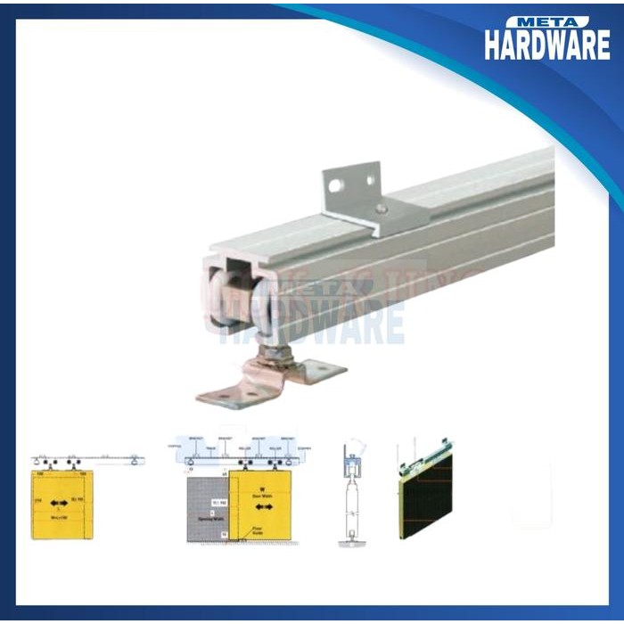 Rel Sliding Dekson Pintu Aluminium Kayu Besi Dekkson 8901 D4 2 Meter