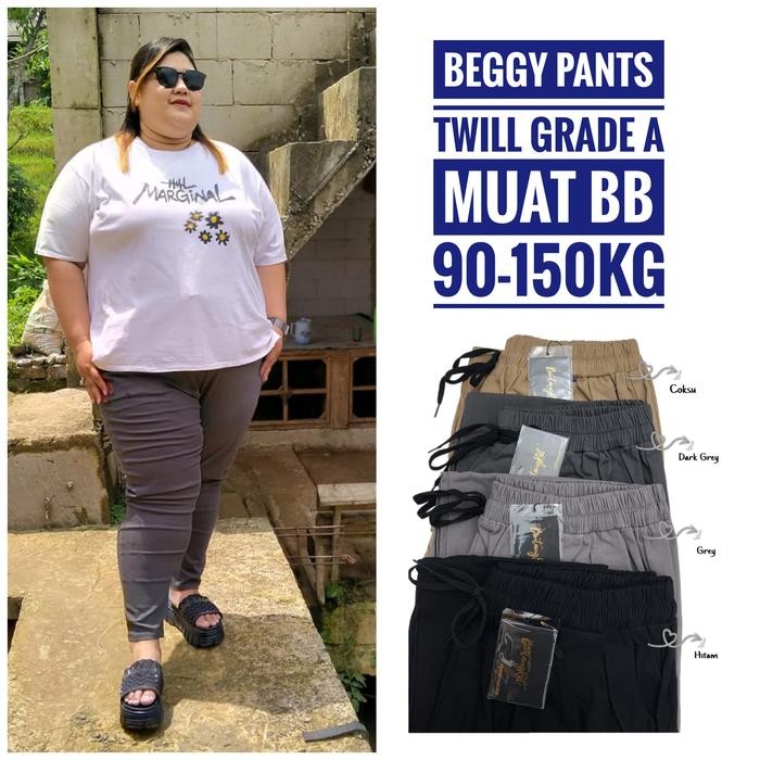 MUMPUNG PROMOBintangRzt Muat BB 150Kg Beggy Pants Twill Super Jumbo Panjang Celana Kerja Wanita Bagg