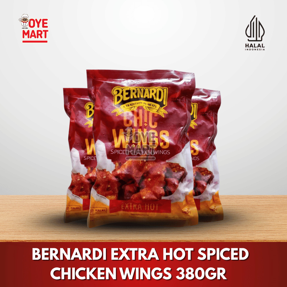 

BERNARDI EXTRA HOT SPICED CHICKEN WINGS 380GR / SAYAP AYAM PEDAS EXTRA HOT