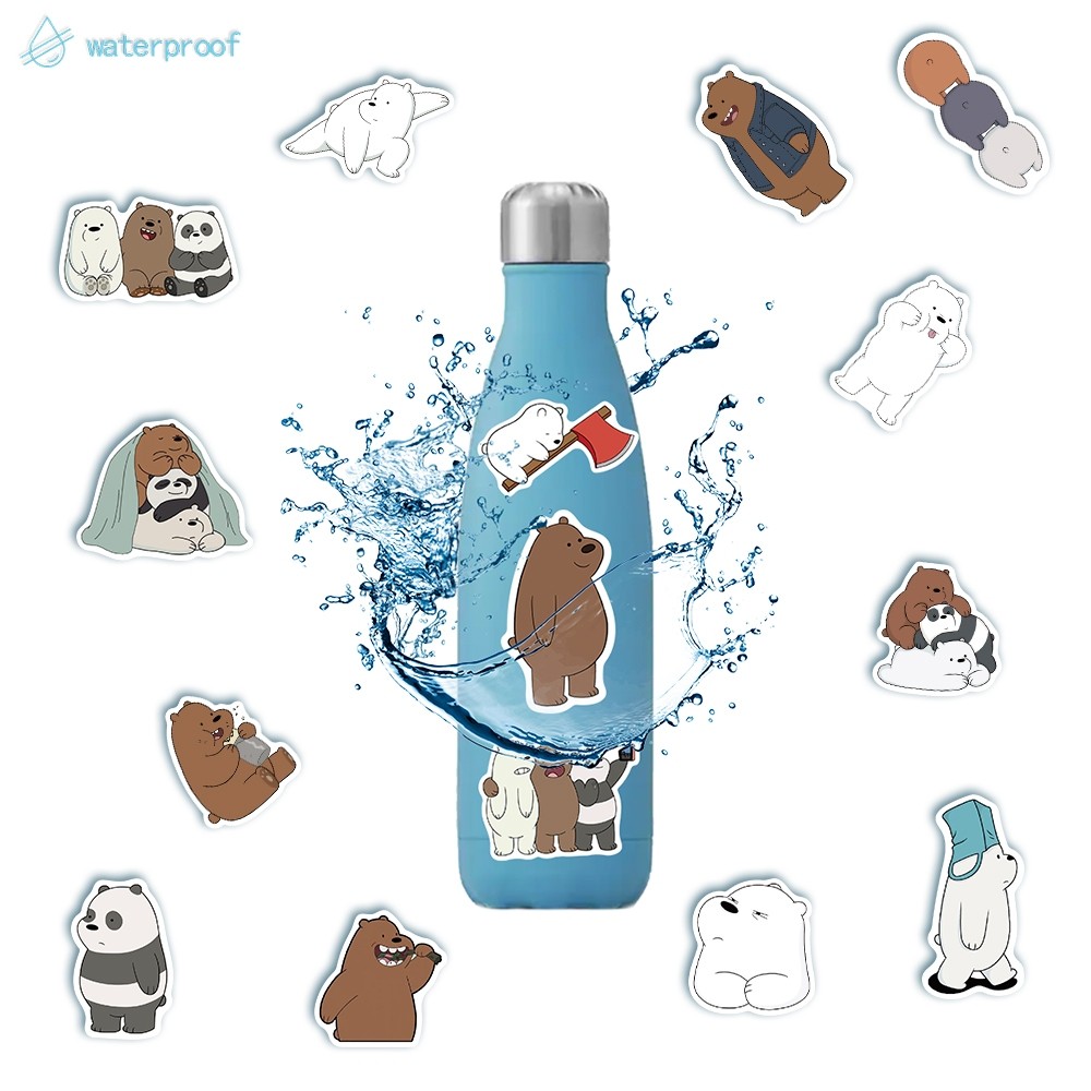 

Stiker Lucu Kartun We Bare Bears Stiker Anti Air-Sticker Aesthetic Buku Casing HP Laptop Helm