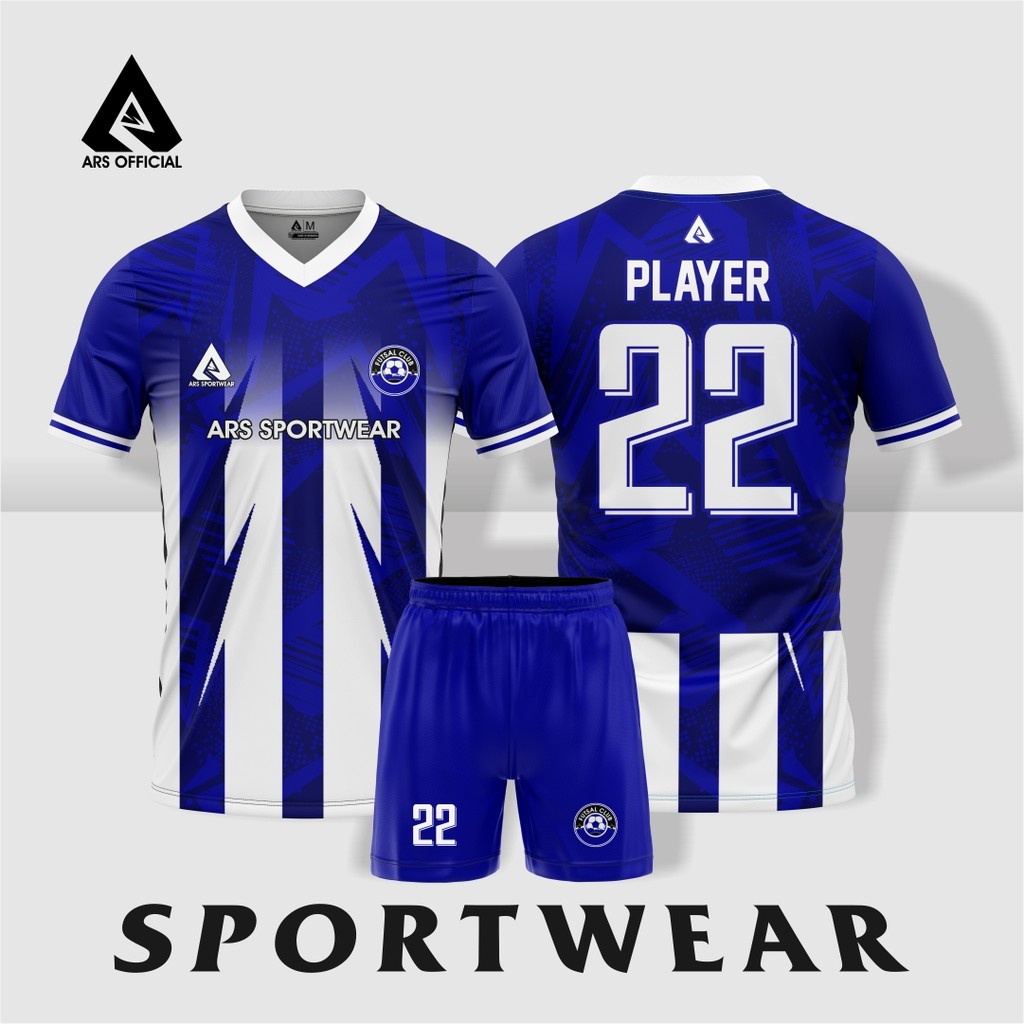 JERSEY FUTSAL & JERSEY SEPAK BOLA PRINTING ARS BLUE ABSTRAK