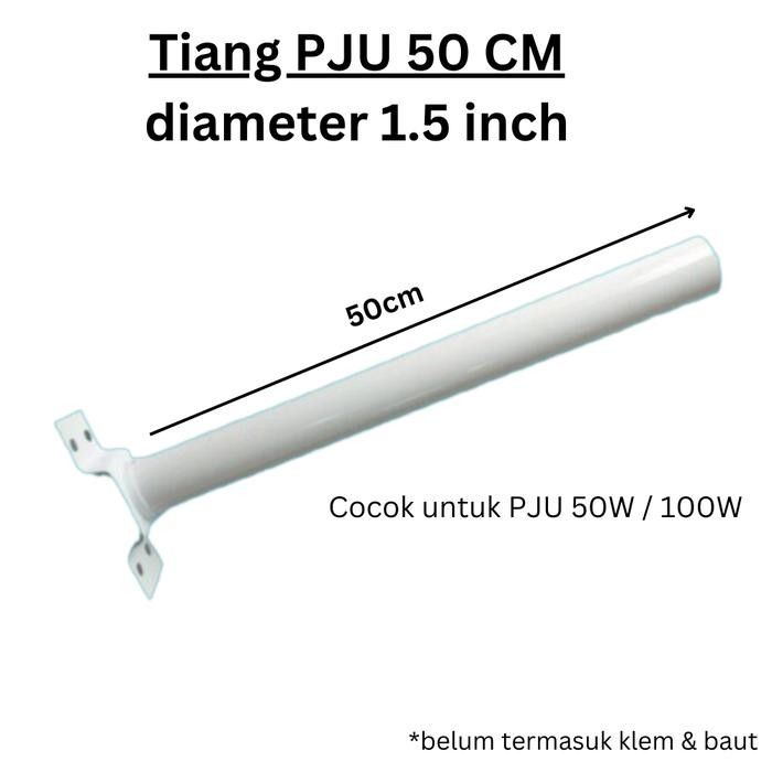 Tiang Besi Lampu PJU / Lampu Jalan + Bracket / Klem + Baut Tiang Besi - TIANG 50CM