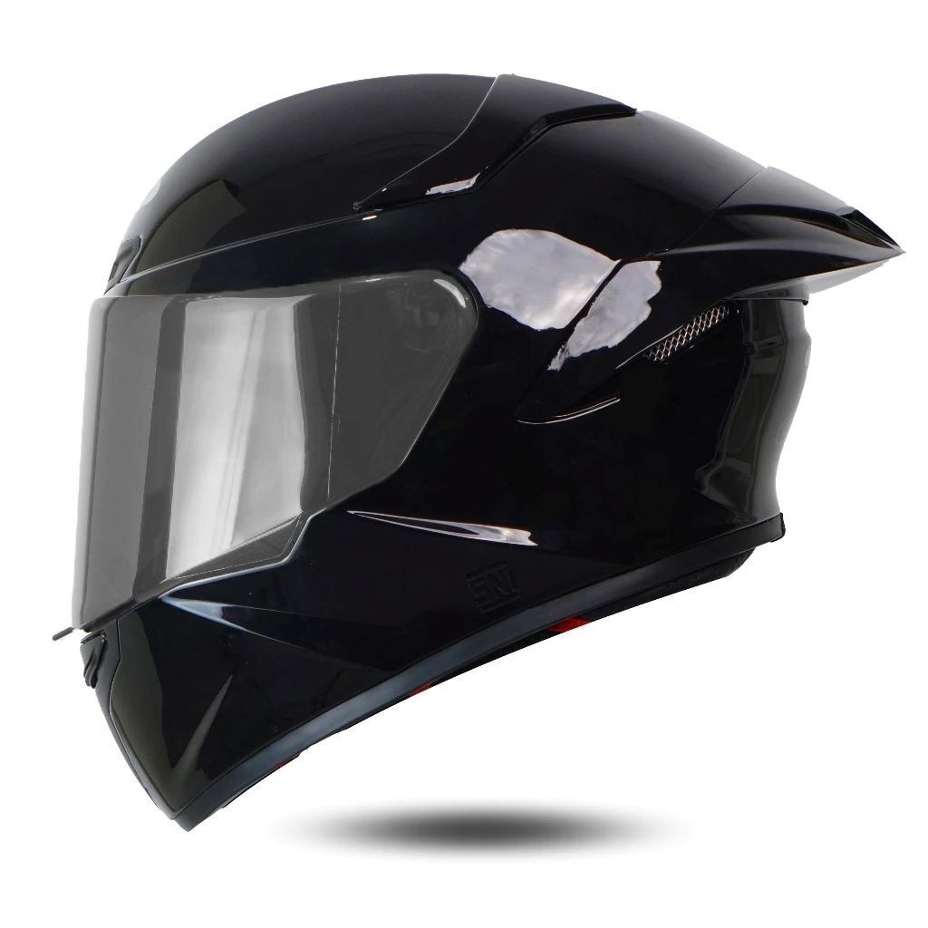 Helm Mla Crypton Full Face Terbaru Solid Hitam Glosy Kaca Visor Silver Hitam/Helm Full Face Mla Orig