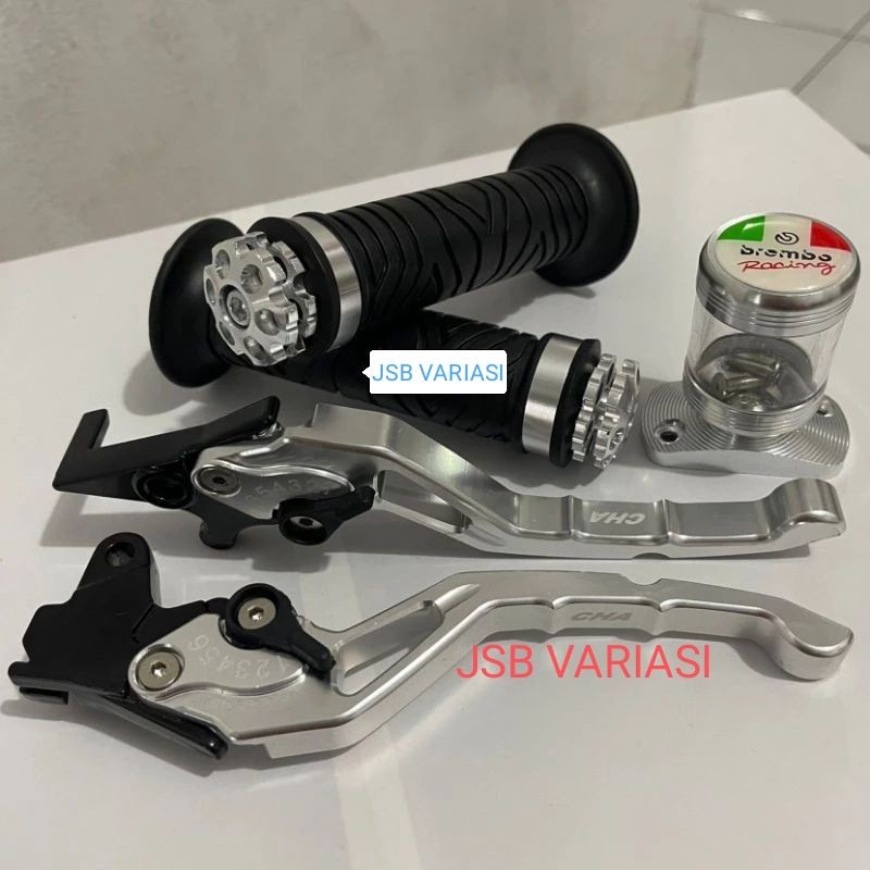 PAKET ( 3IN1 ) HANDLE REM + HANDGRIP JALU RING + TUTUP TABUNG MINYAK REM / BEAT KARBU BEAT FI BEAT P