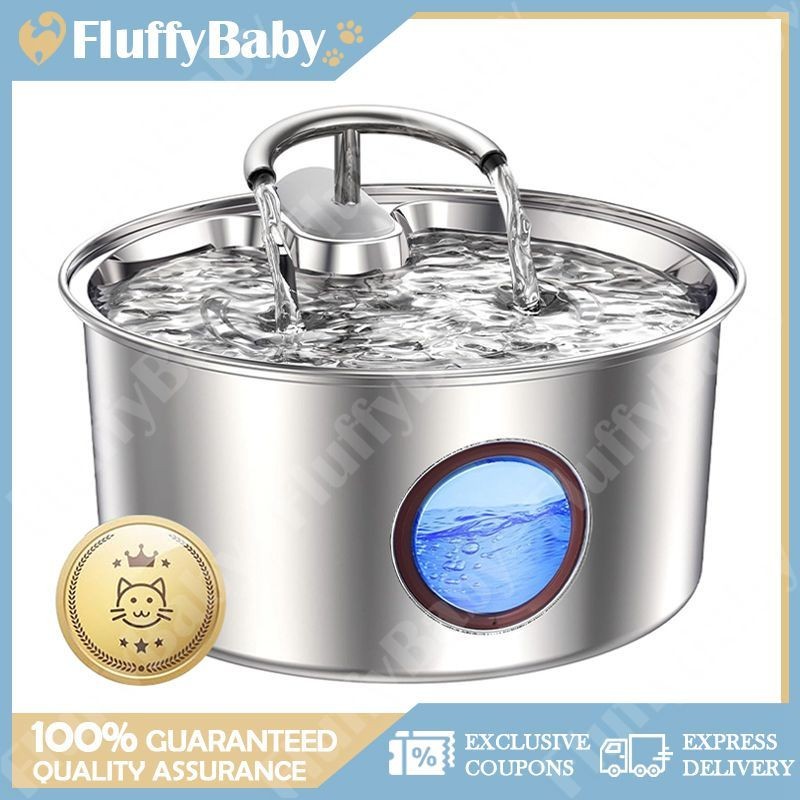 3.2L Stainless Water Fountain Kucing Tempat Minum Kucing Otomatis Water Fountain Kucing Water Dispen