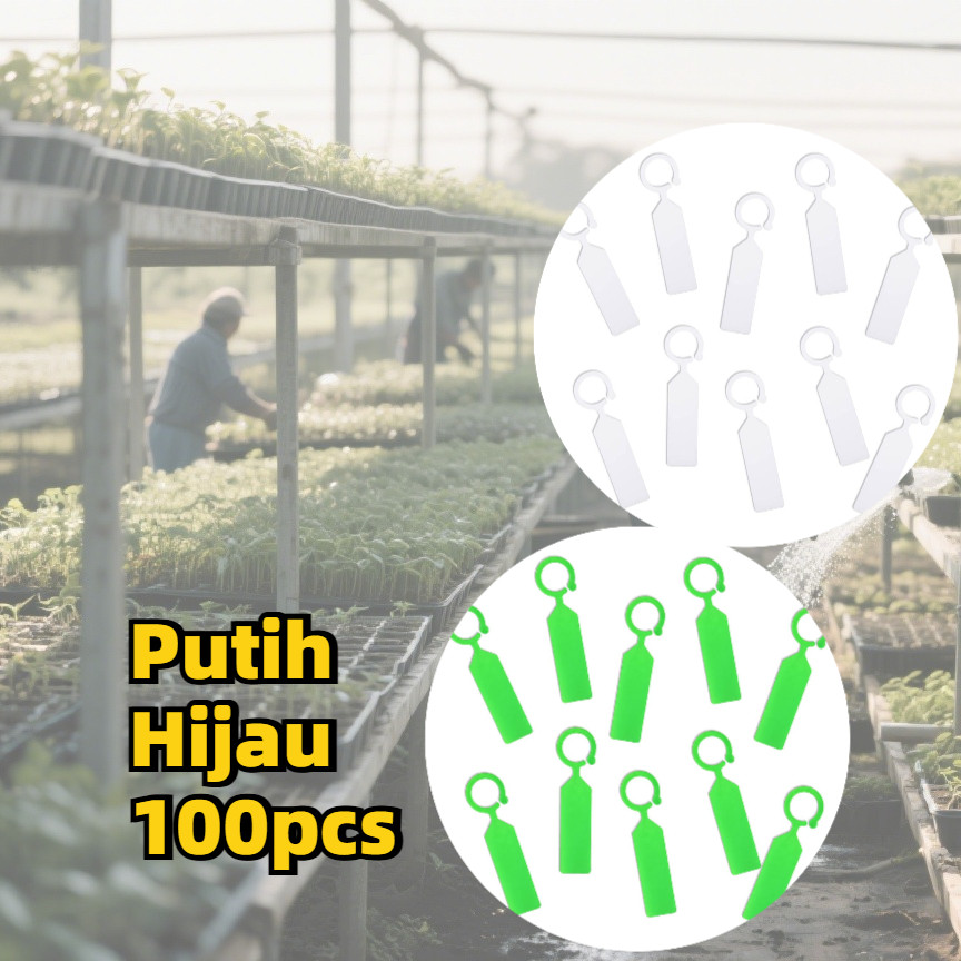 

Label Tanaman TancapTag NKT 100pcs Warna Hijau & Putih Cerah untuk Organisasi Kebun Plastik Waterproof Anti UV