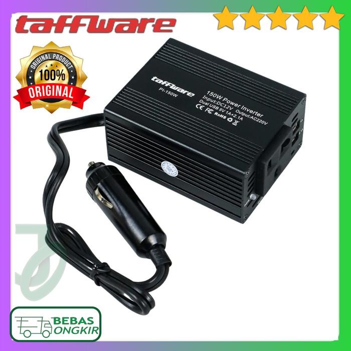 Power Inverter Mobil 150 Watt Dengan 2 USB Port Taffware PI-150W