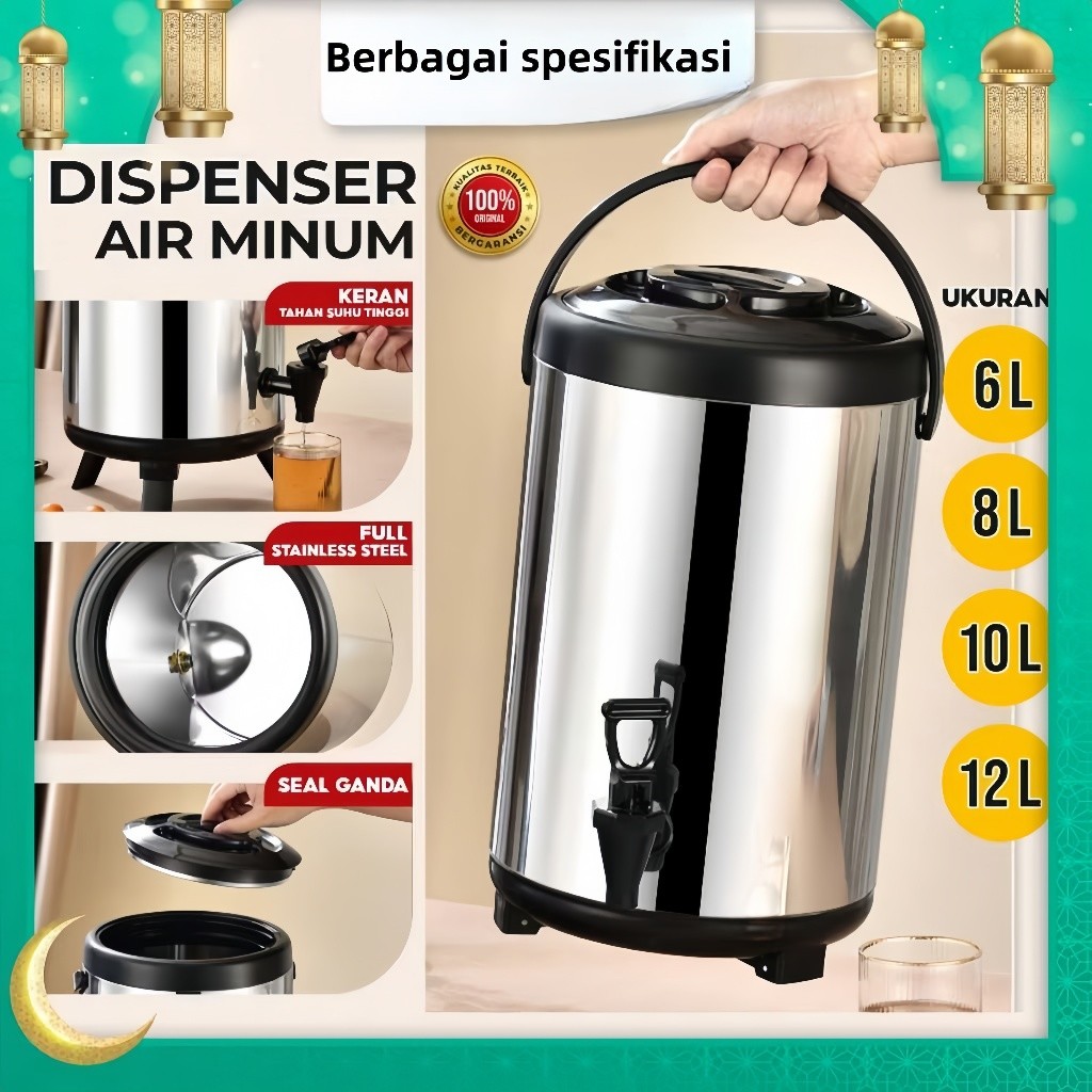 Air Milk Tea Bucket Water 8 10 12 Liter /Dispenser Minuman Serbaguna/ Drink Jar Termos Stainless