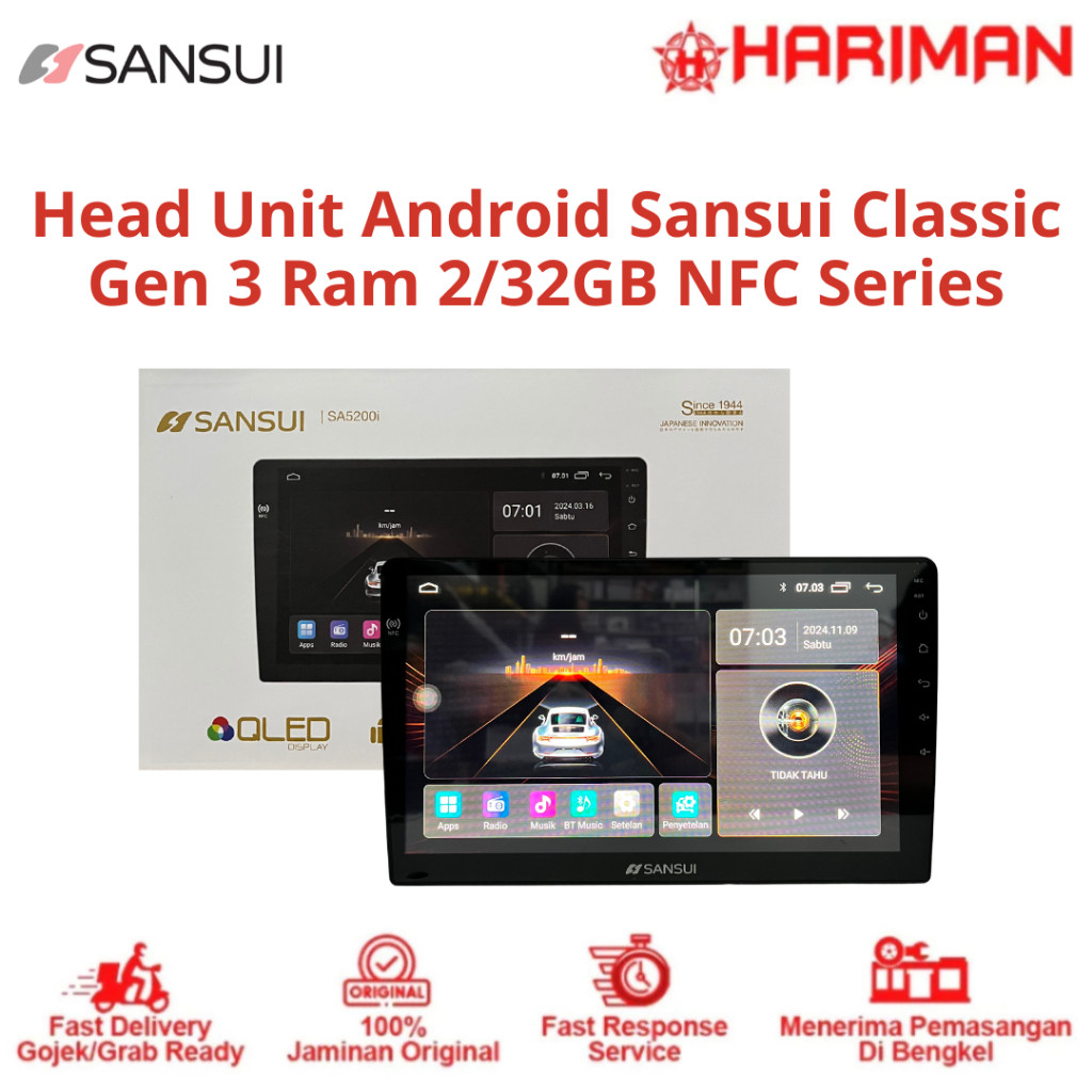 SANSUI Head Unit Android 10 Inch Classic Gen 3 RAM 2/32GB NFC Series