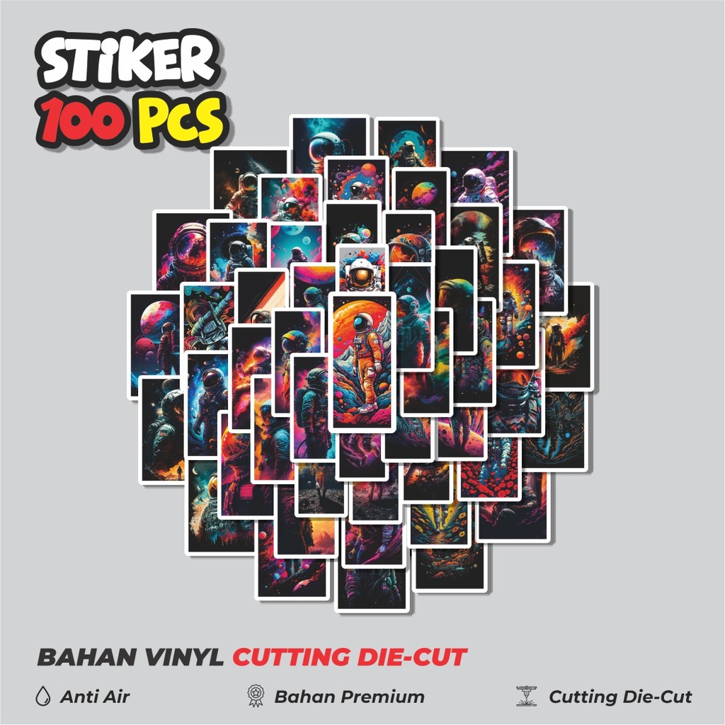

Terbaru! 50 pcs Stiker Astronot V2 Dekorasi Lucu Kreatif untuk Notebook, Skateboard, HP