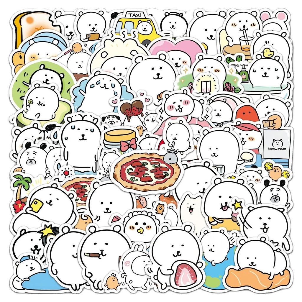 

50PCS Kawaii Animal Stickers Cute JokeBear Stickers Decals For Phone Laptop Suitcase Notebook Skateboard Waterproof Stickers