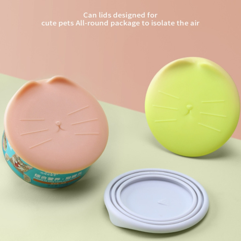 1PC Pet Food Can Lid, Universal 3 in 1 Silicone Cat Dog Food Can Cover,Lids  for Pet Food Storage