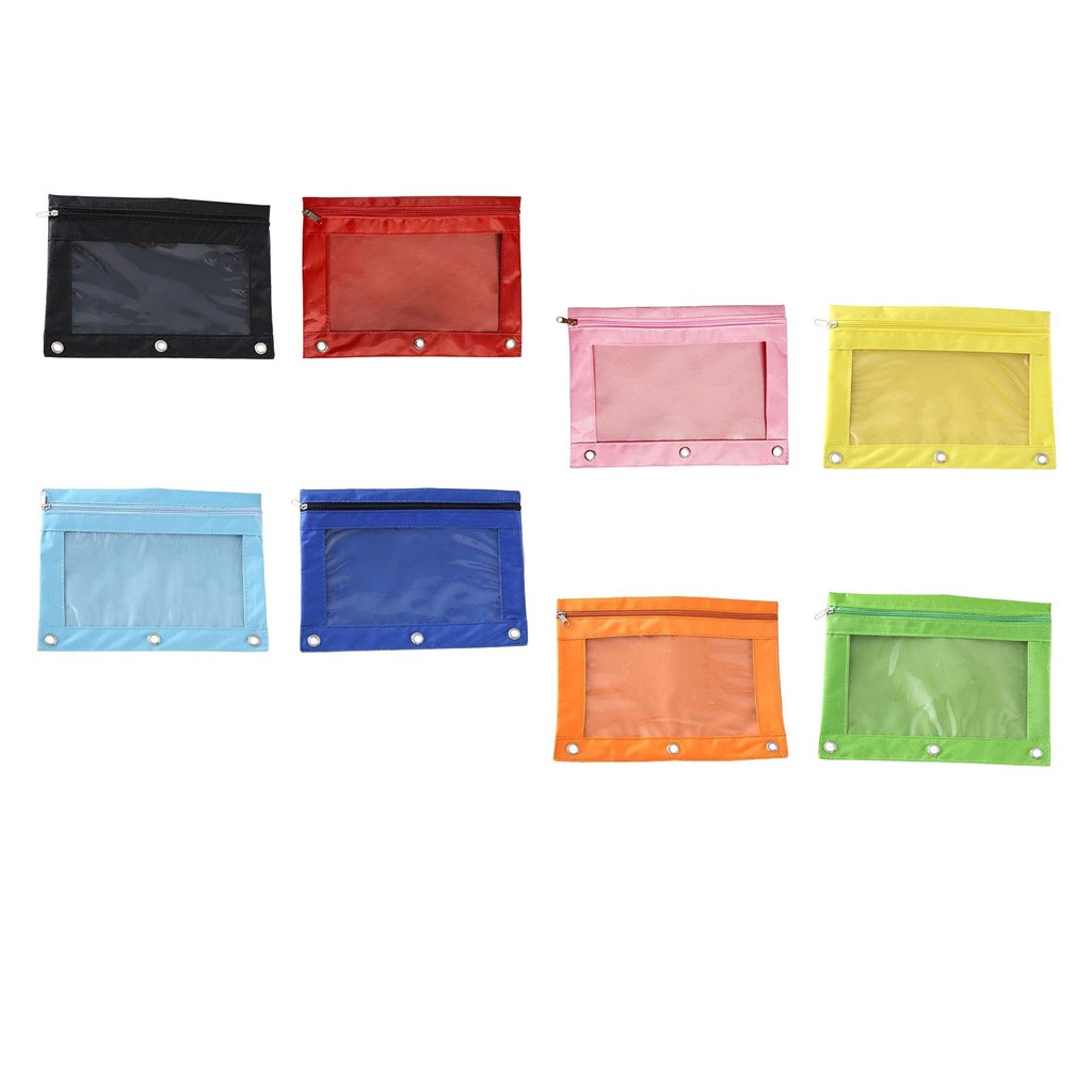 

Pencil Holder Binder Pencil Pouch With Smooth Zipper Office Stationery Organizer