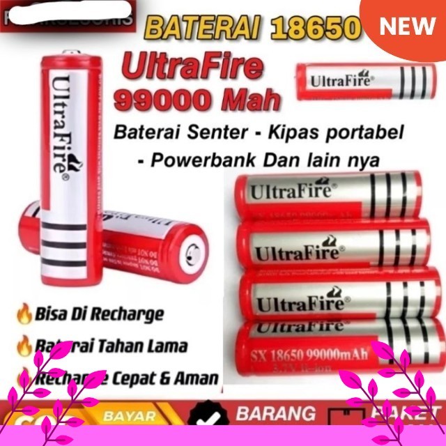 Baterai 18650 / Baterai Senter / Baterai Mini Fan