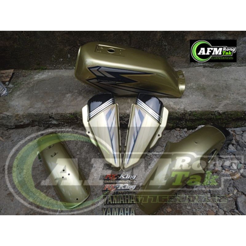 paket body set rx king tahun 2002 warna gold bodi set rx king tangki rx king new bok aki lis crom rx