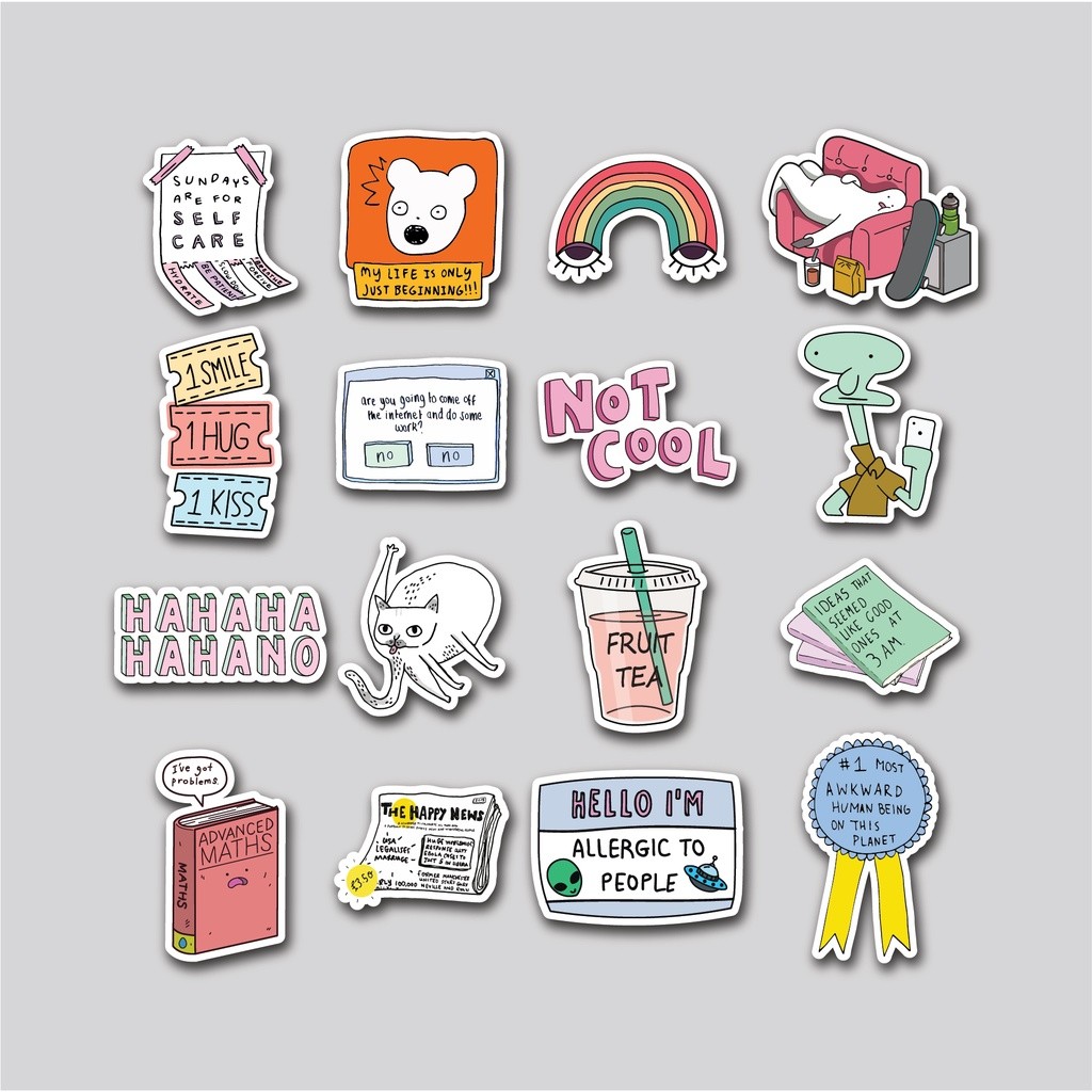

STICKER PACK DAILY DOODLE | STIKER TUMBLER LAPTOP MURAH KEKINIAN