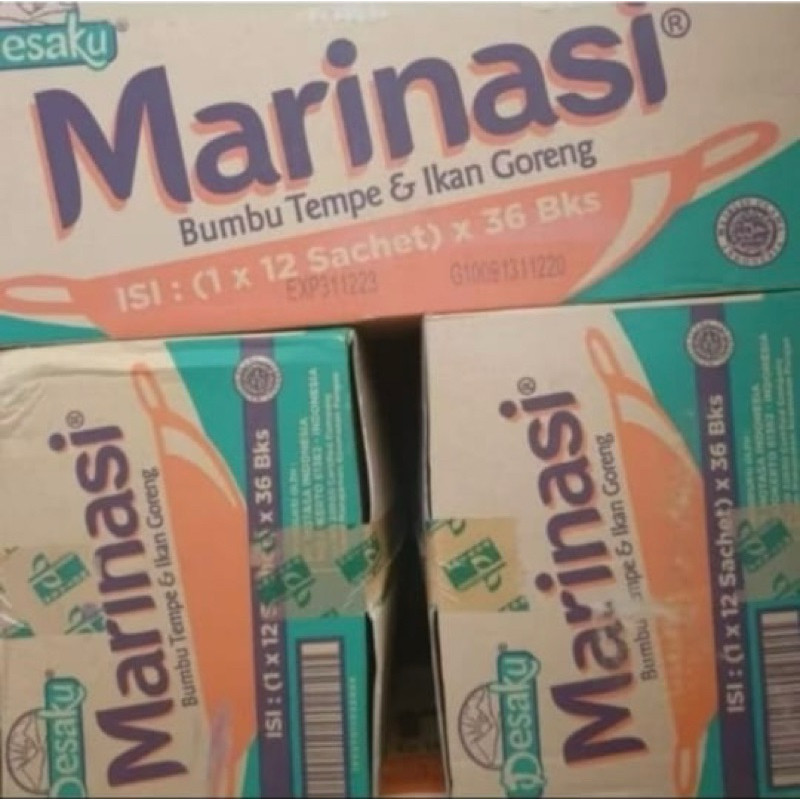 

Desaku Bumbu Marinasi Tempe Ikan Goreng 1 dus isi 36 bks per renceng 15 gr x 12 sachet per dos / karton