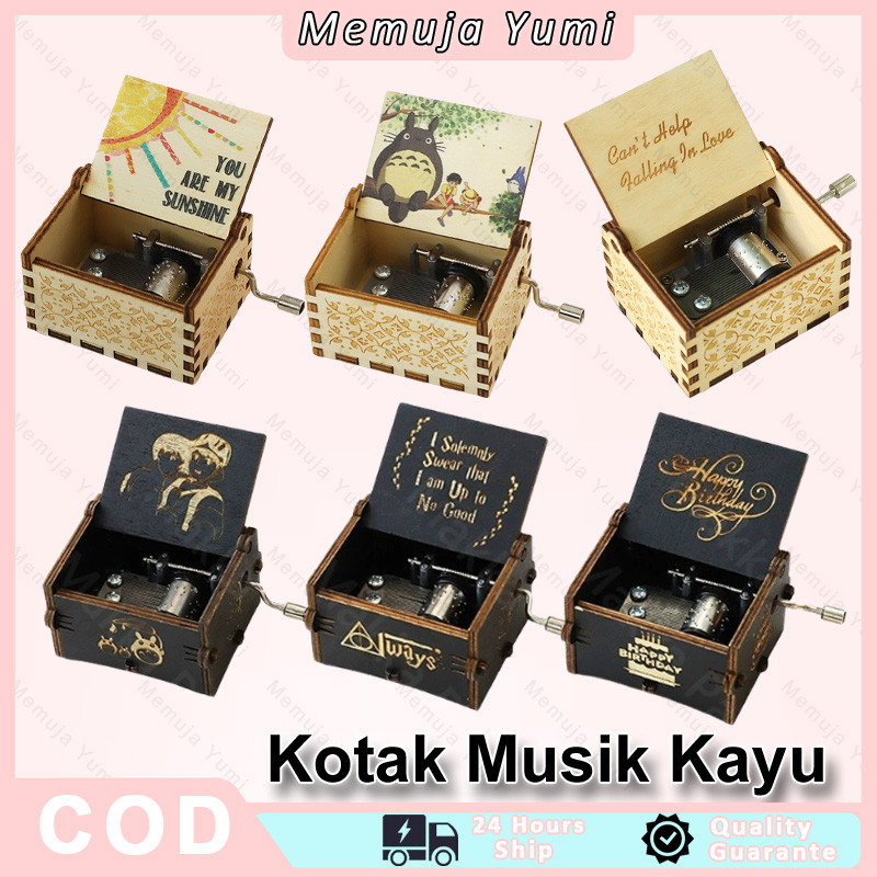 Kotak Musik Kayu Antik / Kotak Musik Kayu Putar Manual / Kotak Musik Kayu Terbaru/Dekorasi Kotak Okt