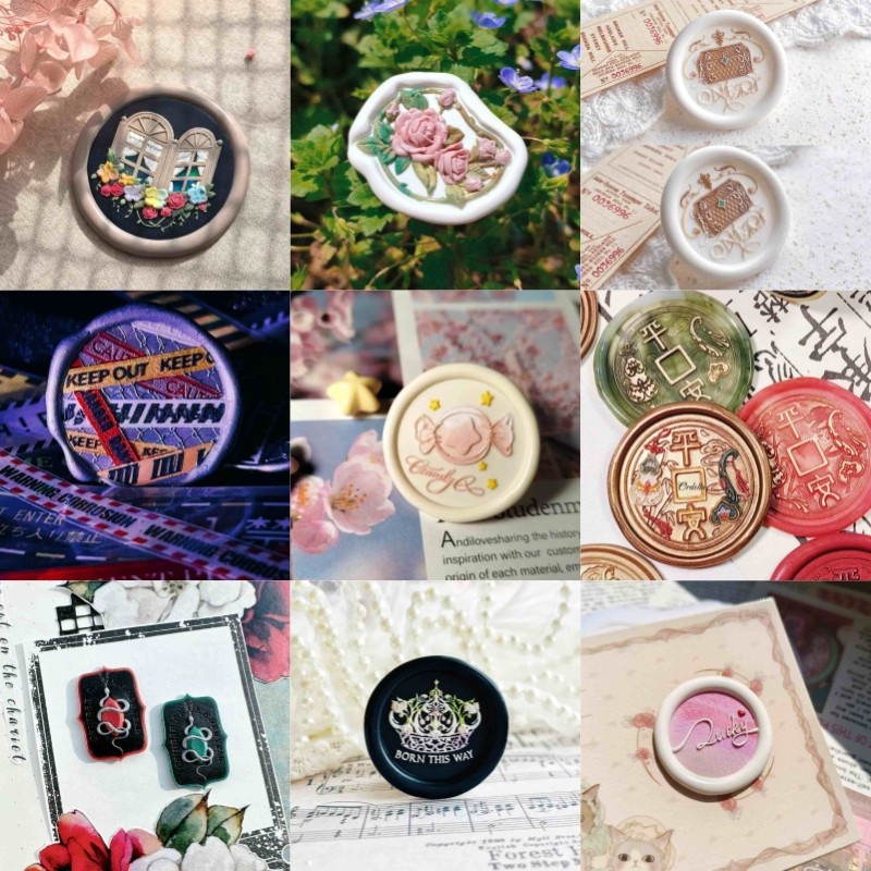 

New Lacquer Seal Seal Head Multi-Layer Embossed Brass Head Envelope Invitation Sealed Hand Account Birthday Gift Stamp Toy