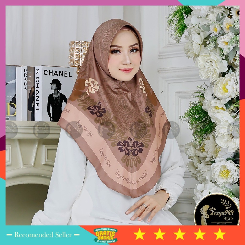 HIjab Murah Wanita Idul Fitri Kekinian Model Keren / Kesya789 Hijab Bergo Instan Daily Jersey Motif 