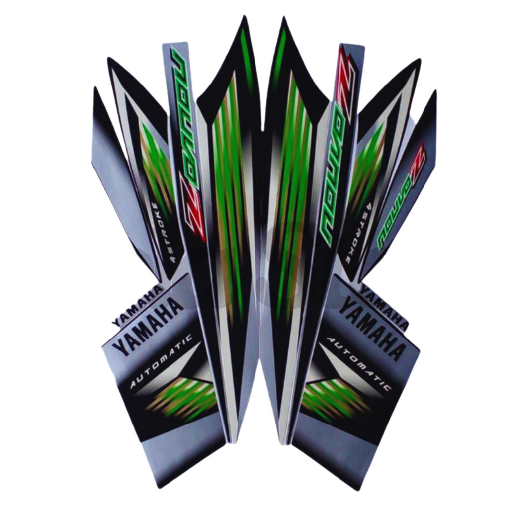 Stiker Striping Standart Yamaha Nouvo Z 2005 Hitam Hijau List Body Motor Stiker Nouvo Z 2005 Terbaik