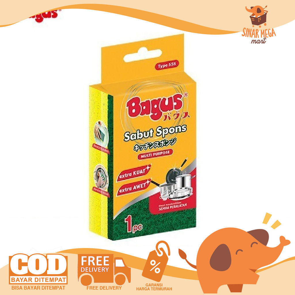 BAGUS Sabut Sponge Multipurpose W-22555  - Spons Pencuci Piring Serbaguna Murah SATUAN