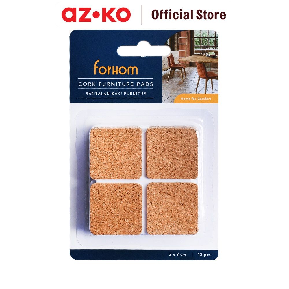 AZKO Forhom Set 18 Pcs Bantalan Pelindung Lantai - Cokelat Floor Protector Penyangga Kaki Meja Kursi