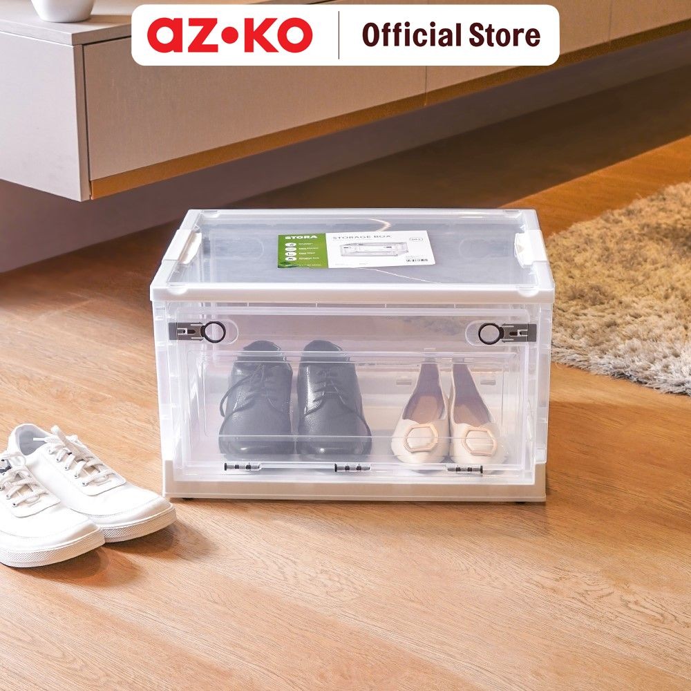 AZKO Stora 52X36X30 cm Kotak Penyimpanan Lipat Dengan Roda Kotak Serbaguna Wadah Simpan Storage Box 
