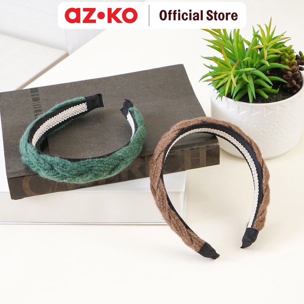 AZKO Ataru Bando Thick Knit Braid Headband Aksesoris Rambut Bandana Wanita Women Accessories Hiasan 
