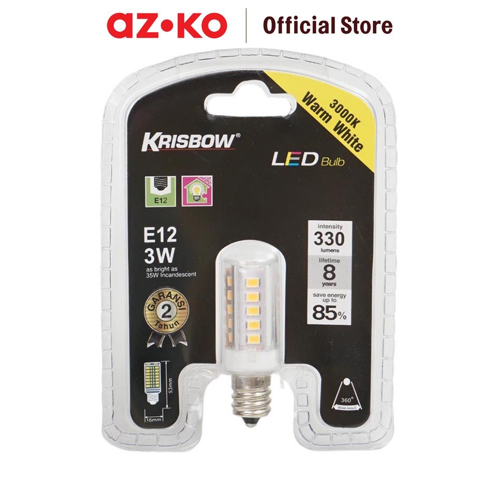 AZKO Krisbow Corn Bohlam Led 3 watt Warm White E12 - Kuning Bulb Lampu Cahaya Kuning Indoor Outdoor 