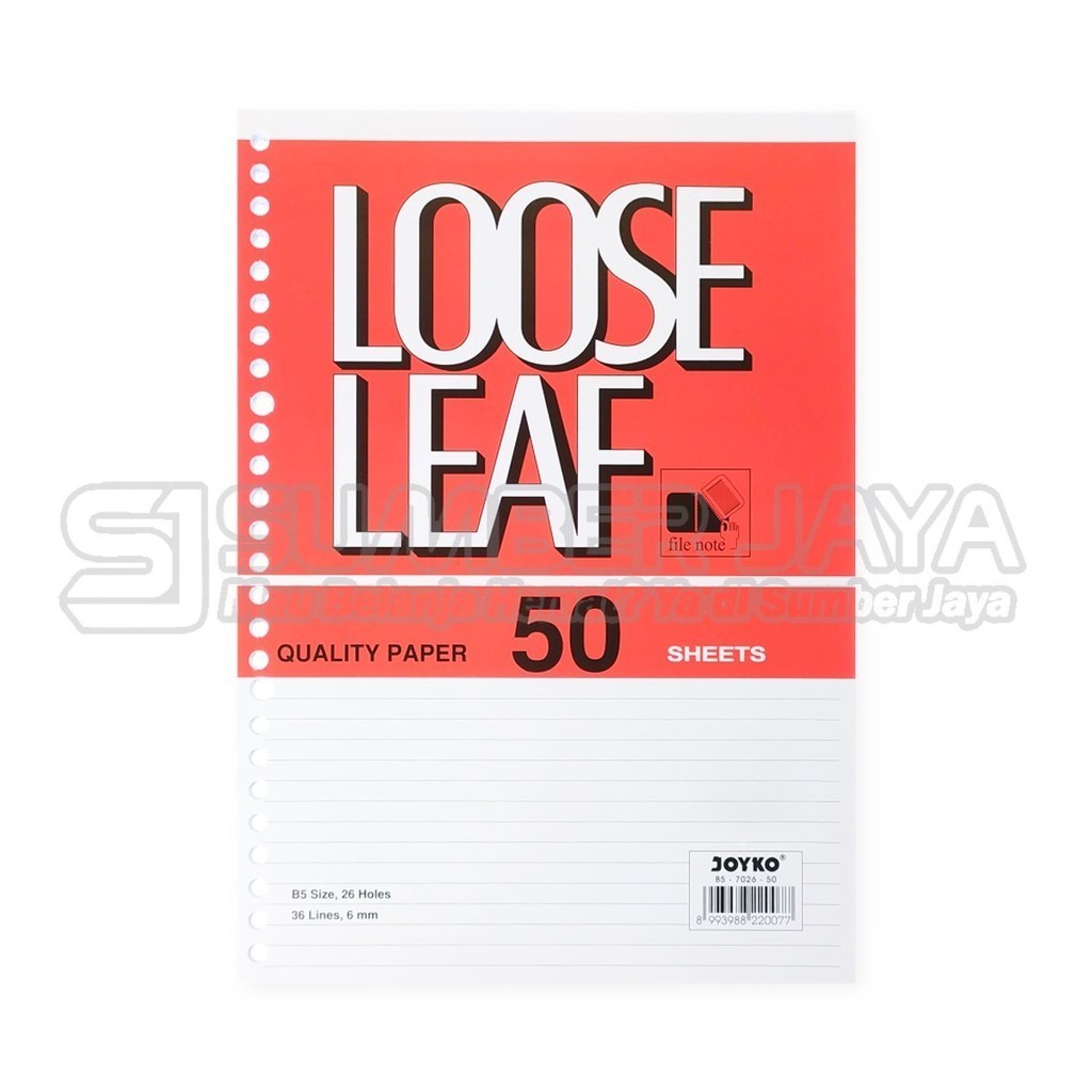 

Loose Leaf Joyko Kertas Binder Joyko A5/B5 Isi 50/100 Lembar