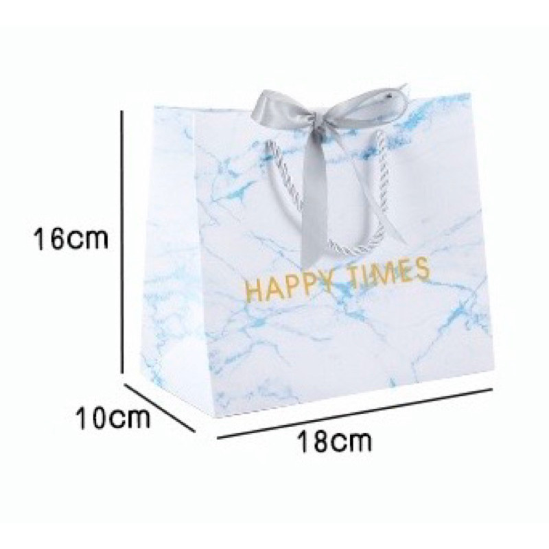 

PAPER BAG MOTIF MARMER BIRU 18 CM | HAMPERS BAG | KANTONG SOUVENIR
