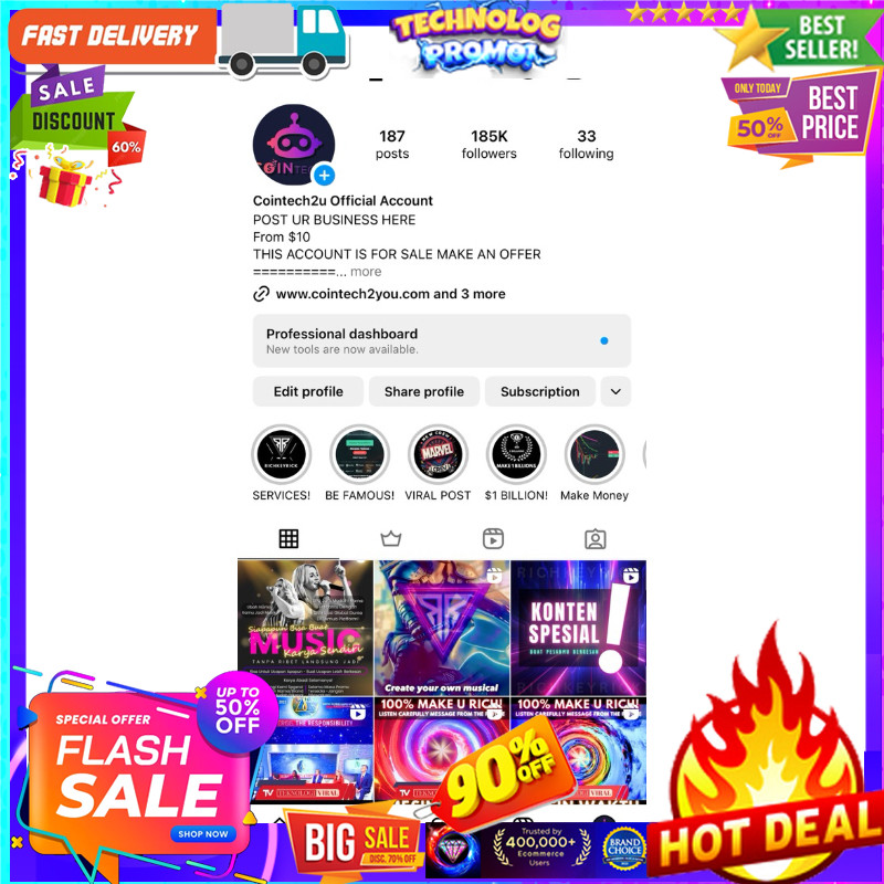 JUAL AKUN PREMIUM INSTAGRAM COINTECH2U FOLLOWER 200.000 DUA RATUS RIBU PENGIKUT INSTAGRAM TERBANYAK 