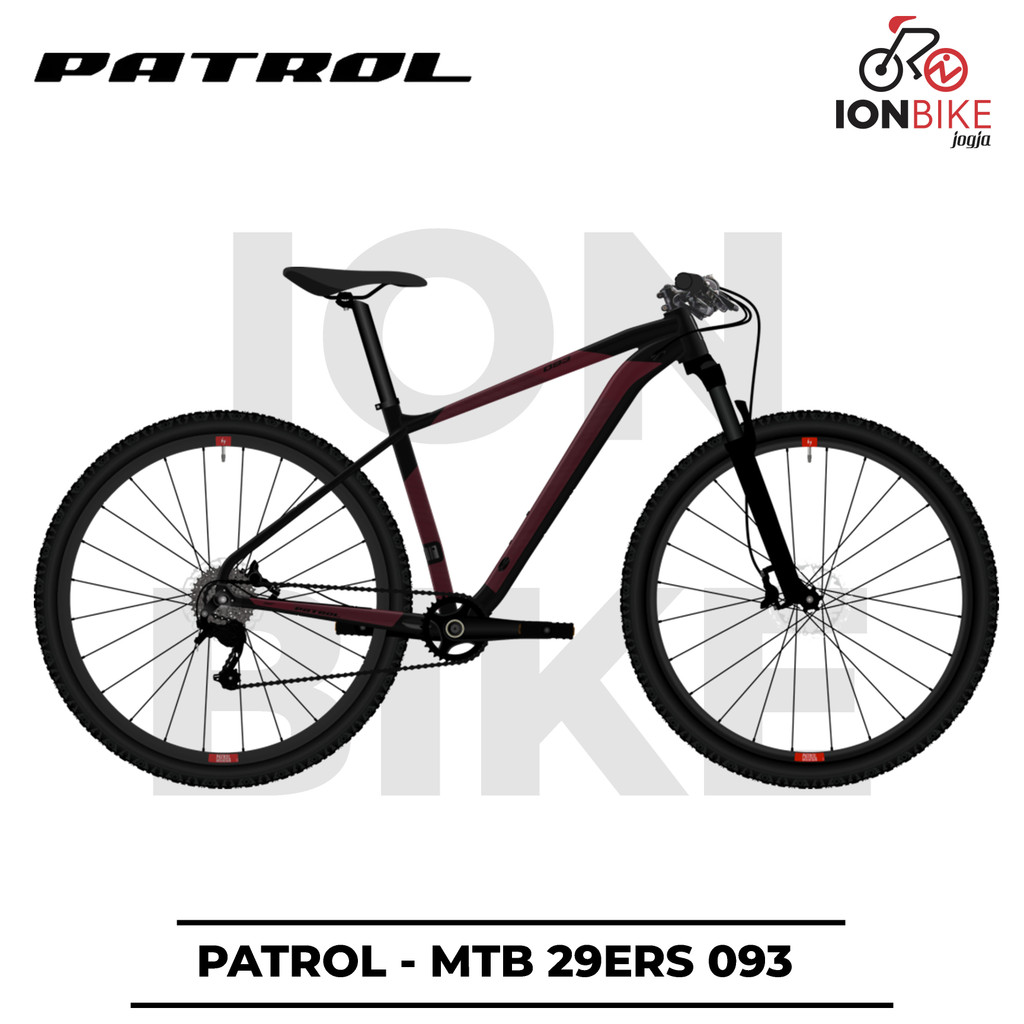 Sepeda MTB 29 Patrol 093 Alloy Black Maroon SALE STOCK 11 Speed Gunung 29ers Inch Murah Syncline Xtr