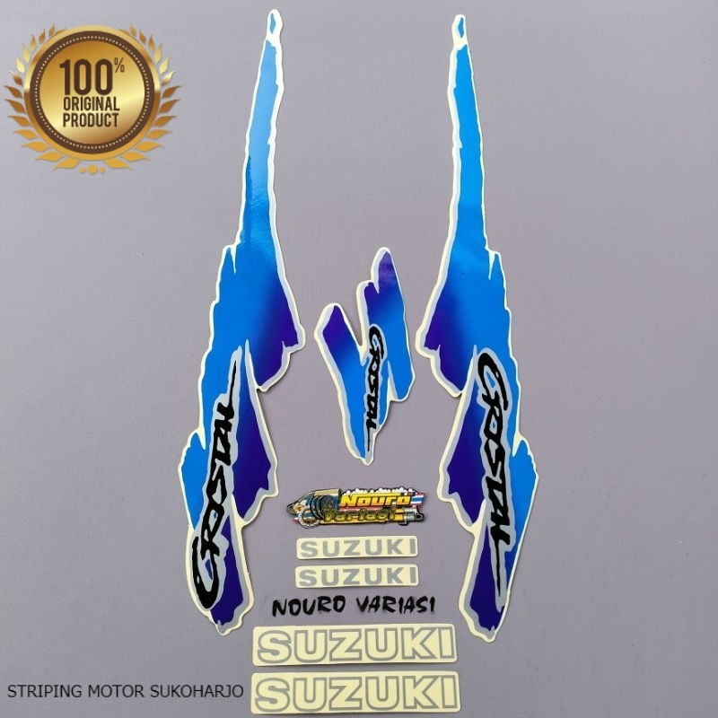 (ORI) Striping Suzuki crystal tune biru kualitas original pabrik