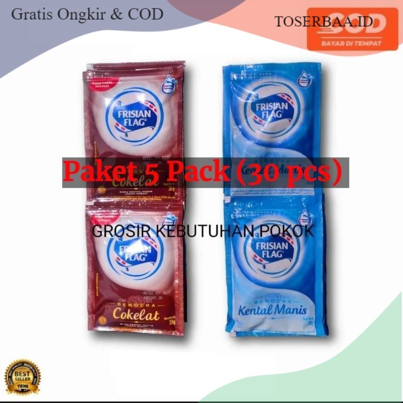 

30pcs Frisian Flag sachet 38gr isi (5X6pcs)