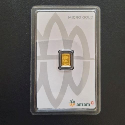 LOGAM MULIA EMAS ANTAM HARTADINATA MICRO GOLD 0,25 GR 0.25 GRAM MICROGOLD FINE GOLD LM (BS)